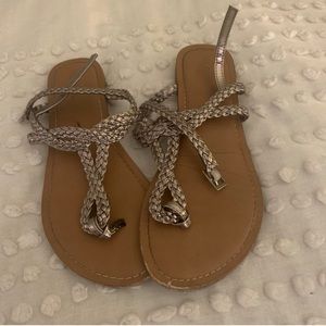 Silver/gold sandal flats